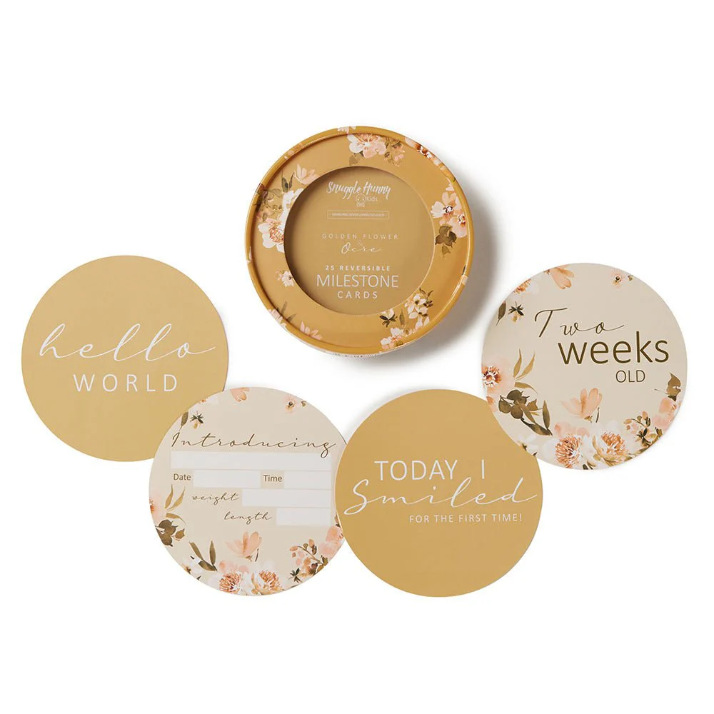 Suggle Hunny Golden Flower Reversible Milestone Cards