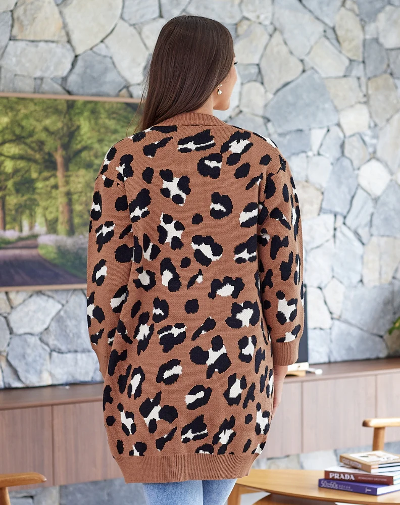 Leopard Cardi - Tan
