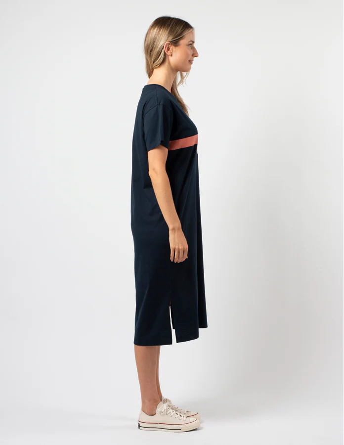 Maxie T shirt Dress - Navy Rose