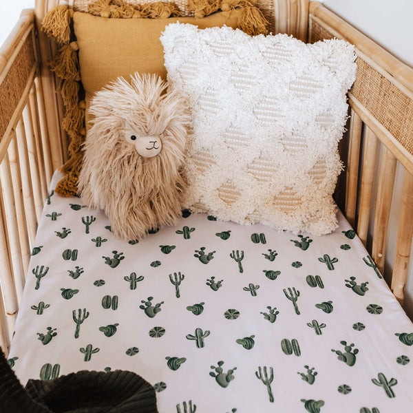 SNUGGLE HUNNY CACTUS FITTED COT SHEET