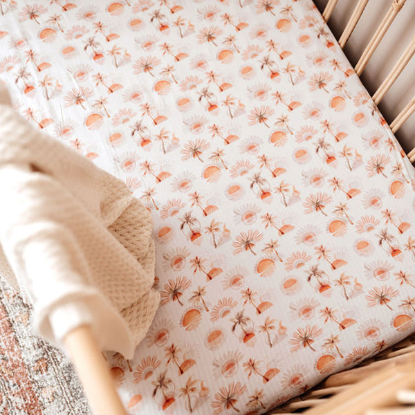 SNUGGLE HUNNY PARADISE FITTED JERSEY COT SHEET