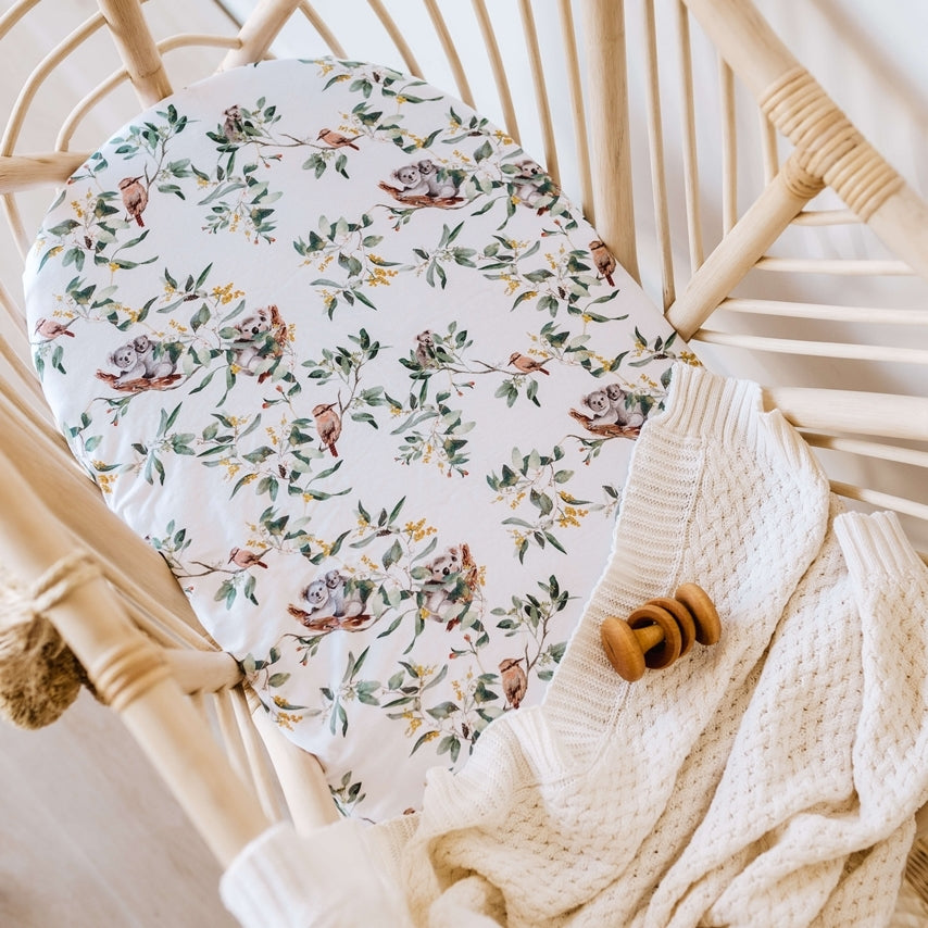SNUGGLE HUNNY EUCALYPT BASSINET SHEET/CHANGE PAD COVER