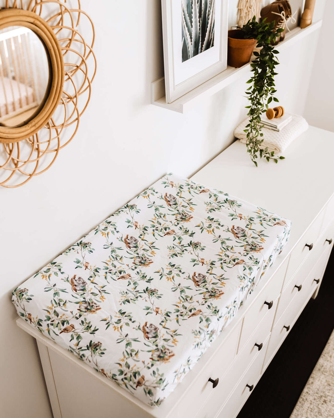 SNUGGLE HUNNY EUCALYPT BASSINET SHEET/CHANGE PAD COVER