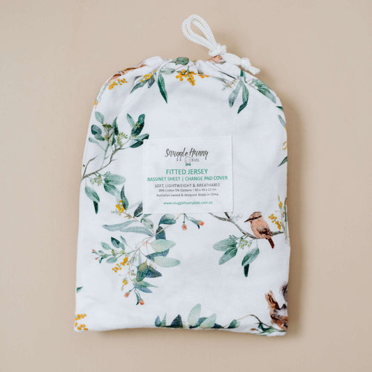 SNUGGLE HUNNY EUCALYPT BASSINET SHEET/CHANGE PAD COVER