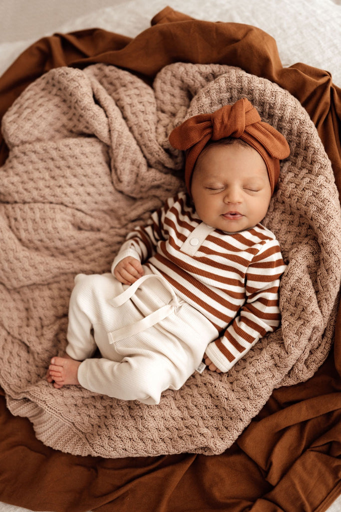 SNUGGLE HUNNY BISCUIT STRIPE LONG SLEEVE BODY SUIT