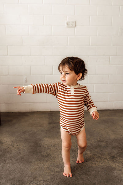 SNUGGLE HUNNY BISCUIT STRIPE LONG SLEEVE BODY SUIT