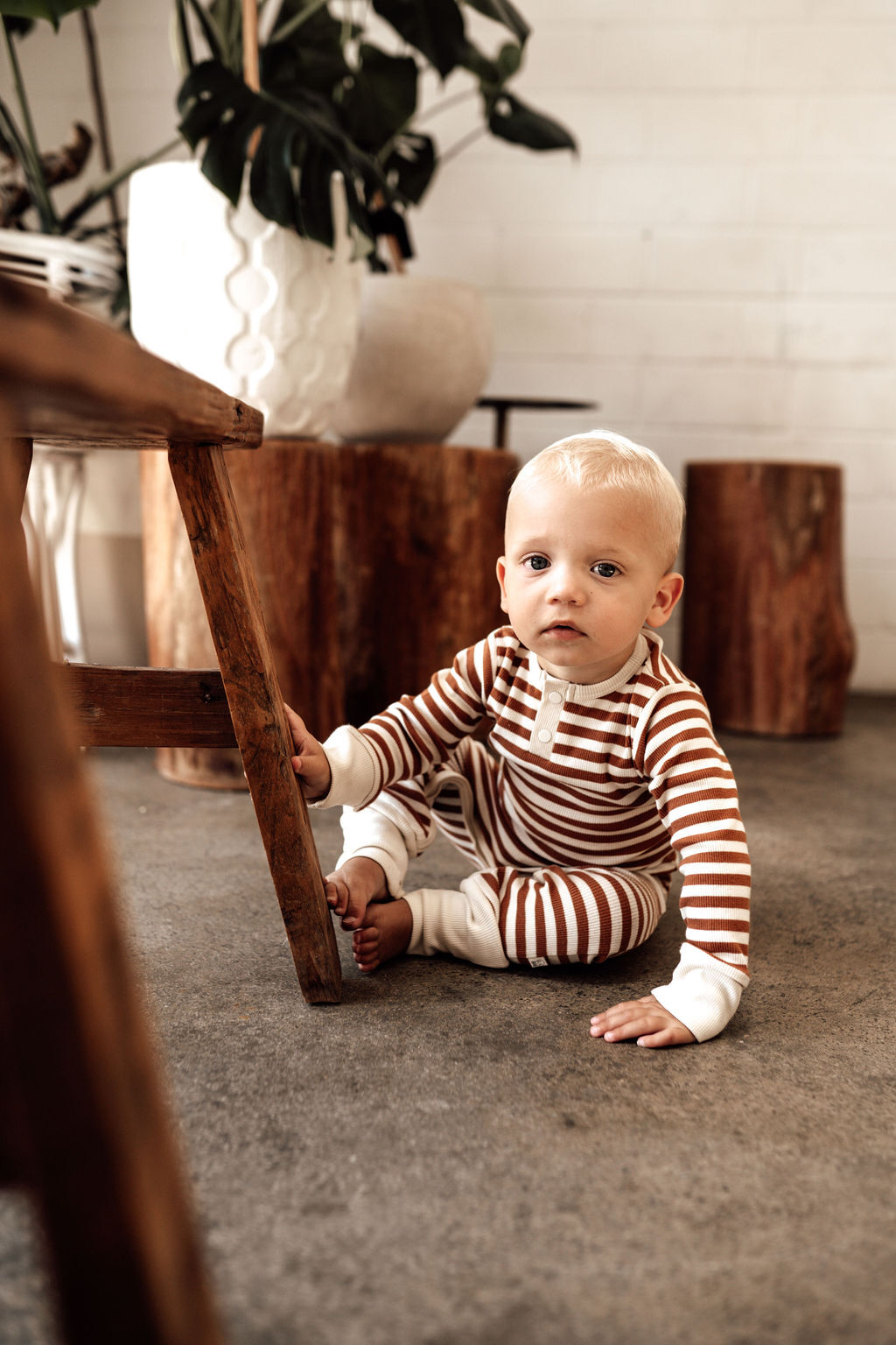 SNUGGLE HUNNY BISCUIT STRIPE GROWSUIT