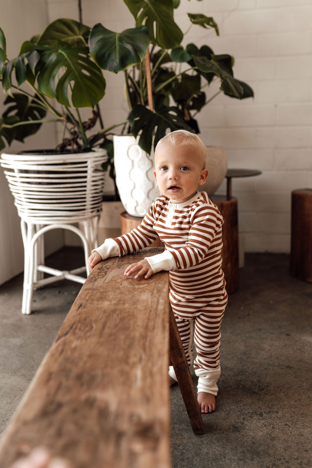 SNUGGLE HUNNY BISCUIT STRIPE GROWSUIT