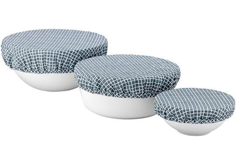 LADELLE GREEN CHECK BOWL COVERS - 3PK