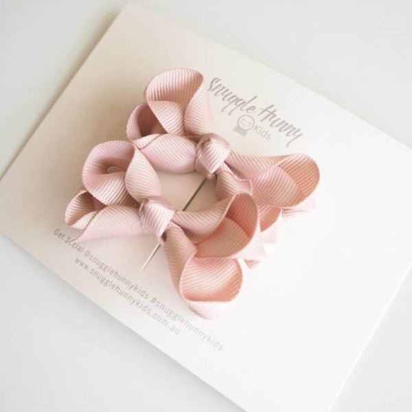 SNUGGLE HUNNY NUDE CLIP BOW - SMALL PIGGY TAIL PAIR