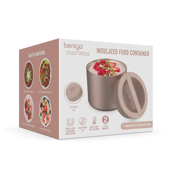 BENTGO S/S INSULATED FOOD CONTAINER 560ML - ROSE GOLD