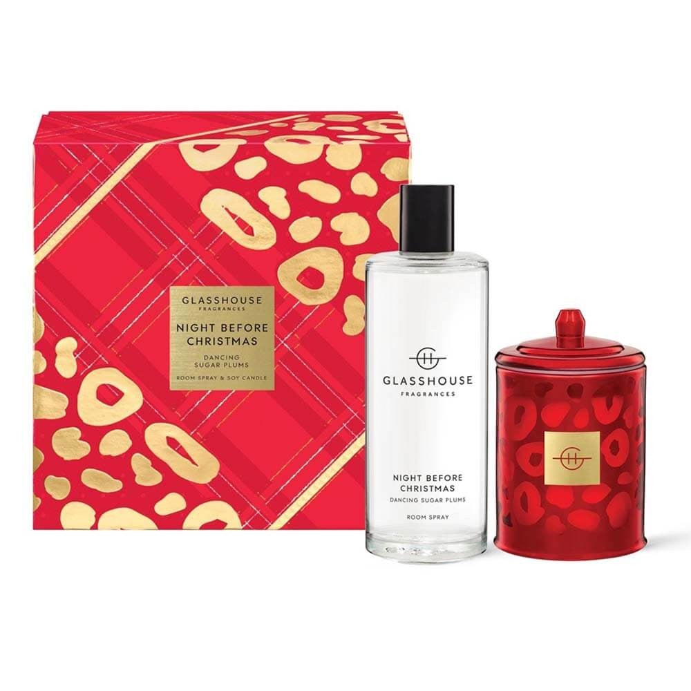 GLASSHOUSE - 200G CANDLE & 150ML ROOM SPRAY GIFT SET - NIGHT BEFORE CHRISTMAS