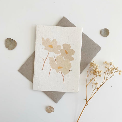 WHITE FLORAL PLANTABLE CARD